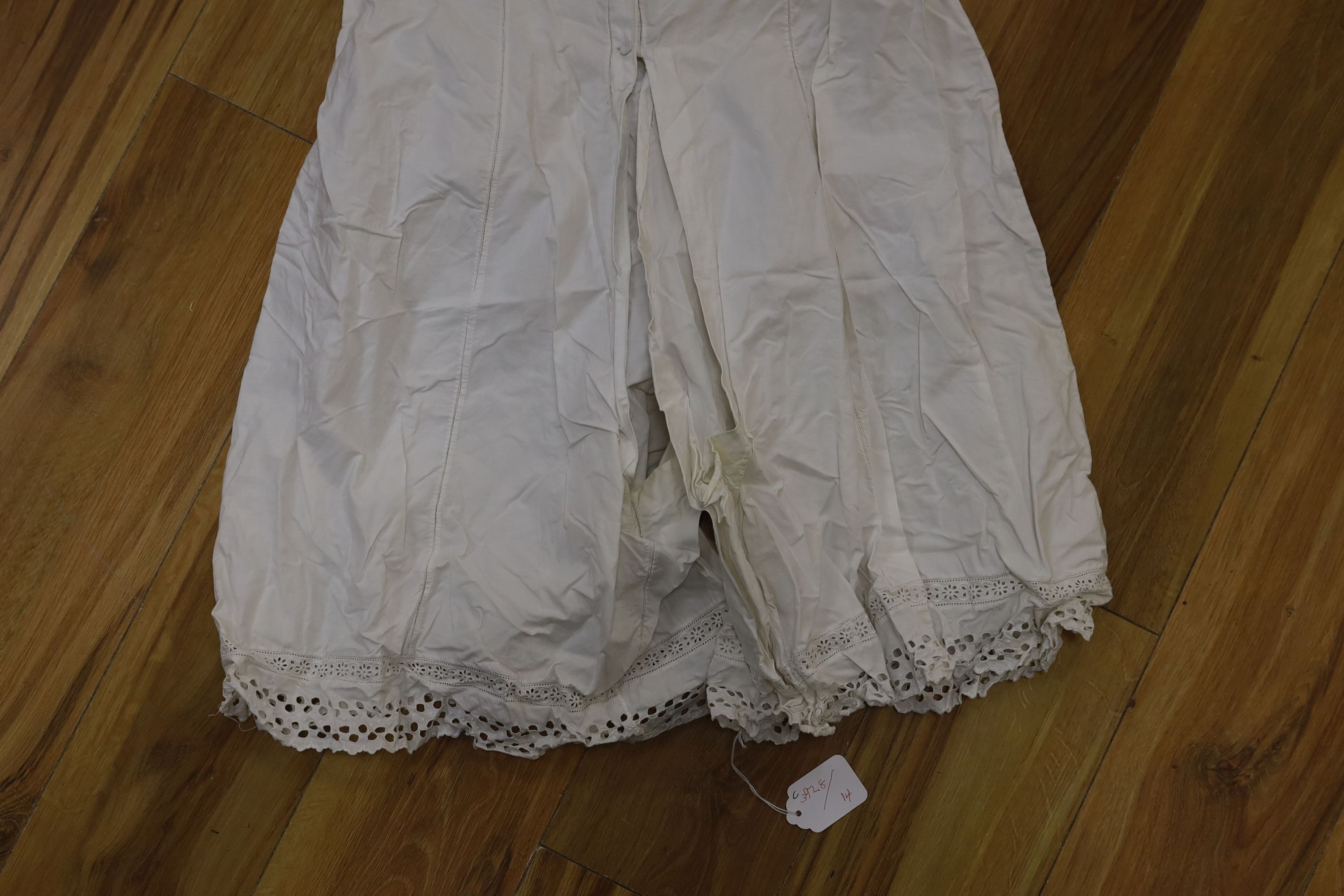 Three Edwardian lace blouses, a lace collar and all-in-one under garments